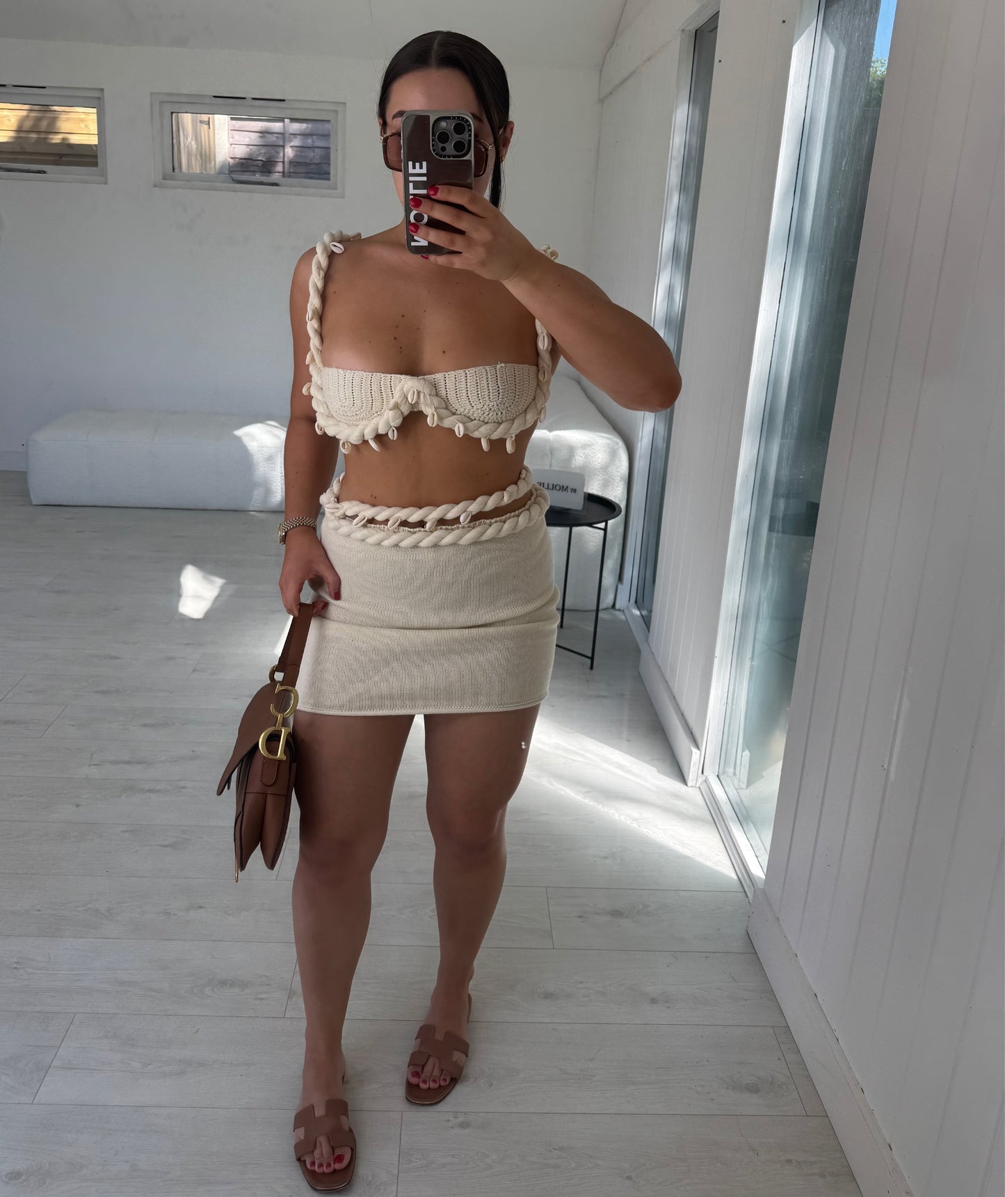CROCHET SHELL BRALET AND SKIRT CO-ORD