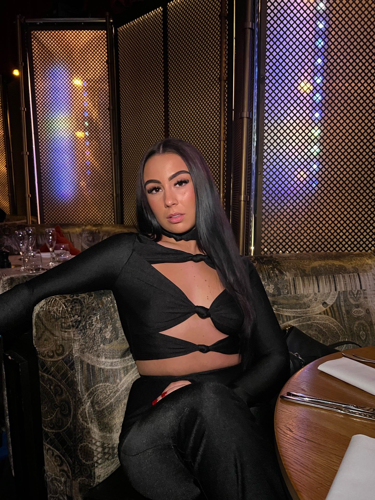 BLACK CHOKER THREE PIECE CUT OUT CO-ORD