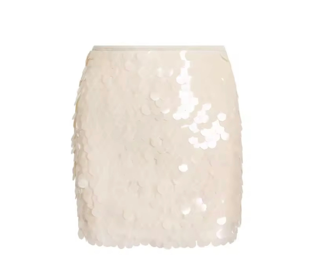 CREAM DISC MINI SKIRT