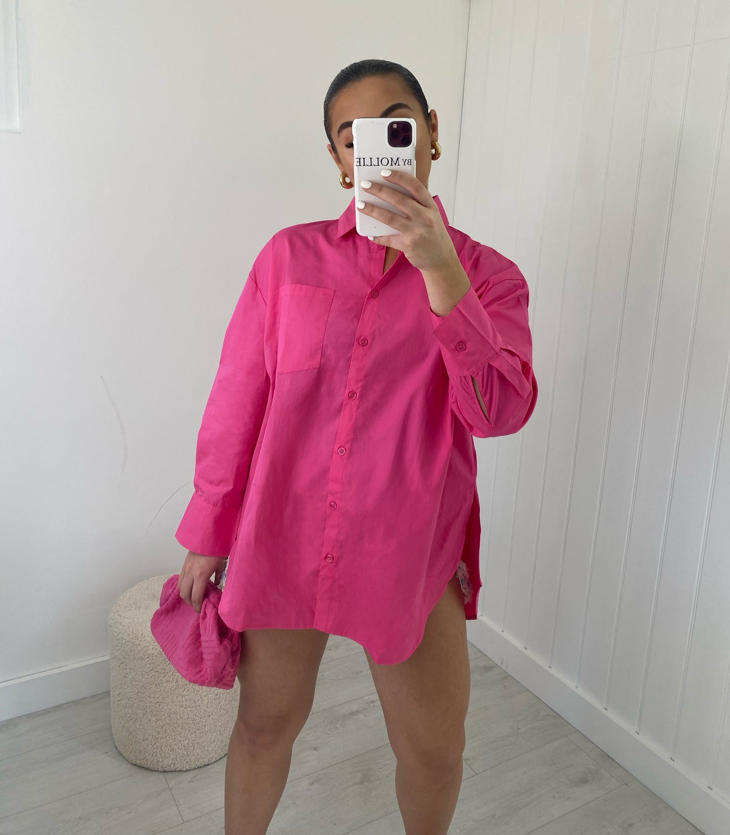 HOT PINK OVERSIZED SHIRT