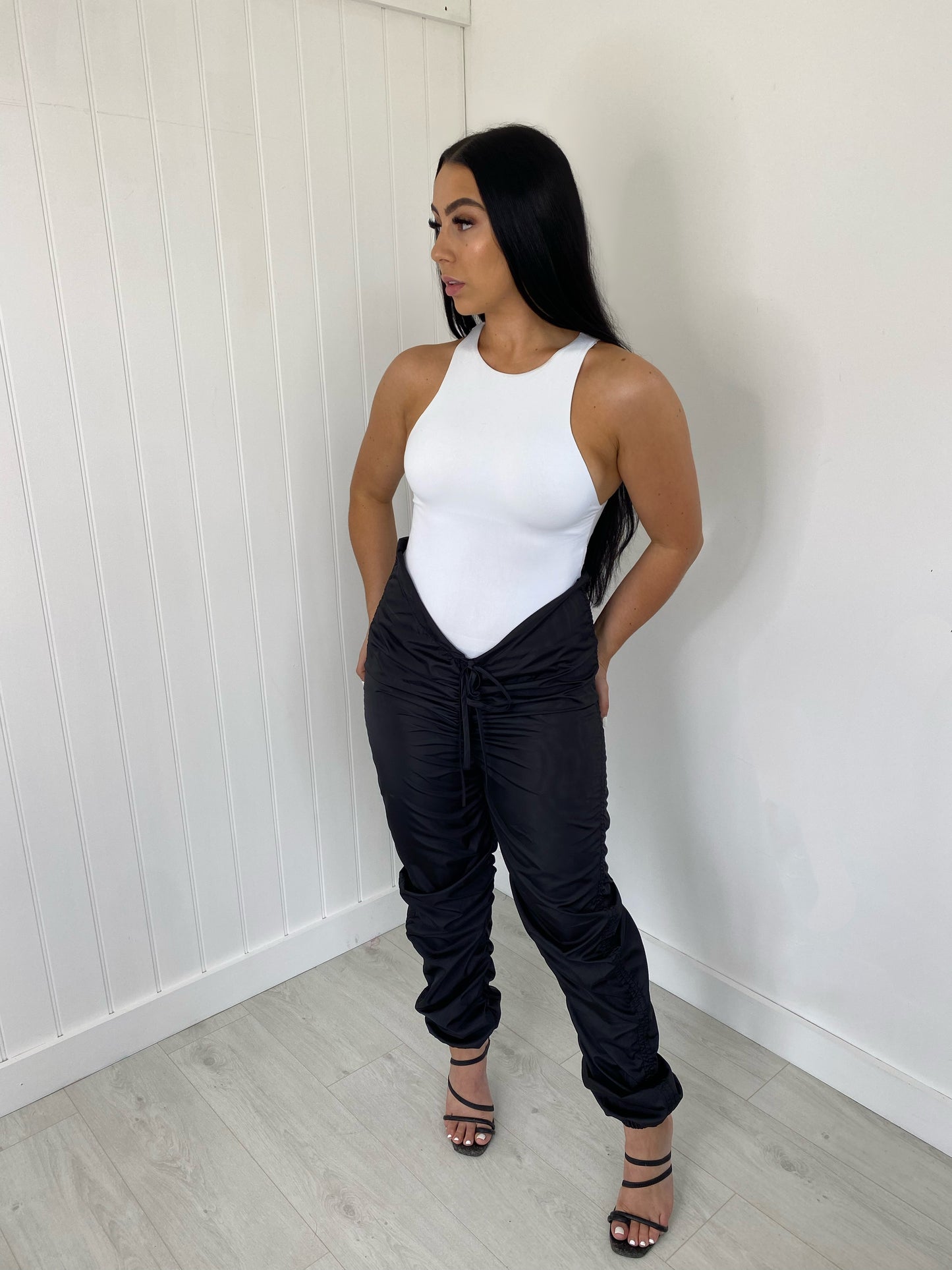 RUCHED HIGH WAIST CARGO TROUSER