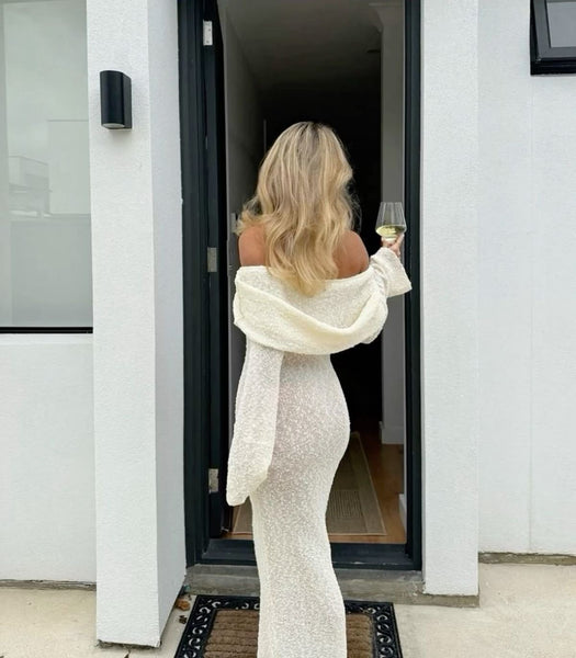 KNIT BARDOT MAXI DRESS