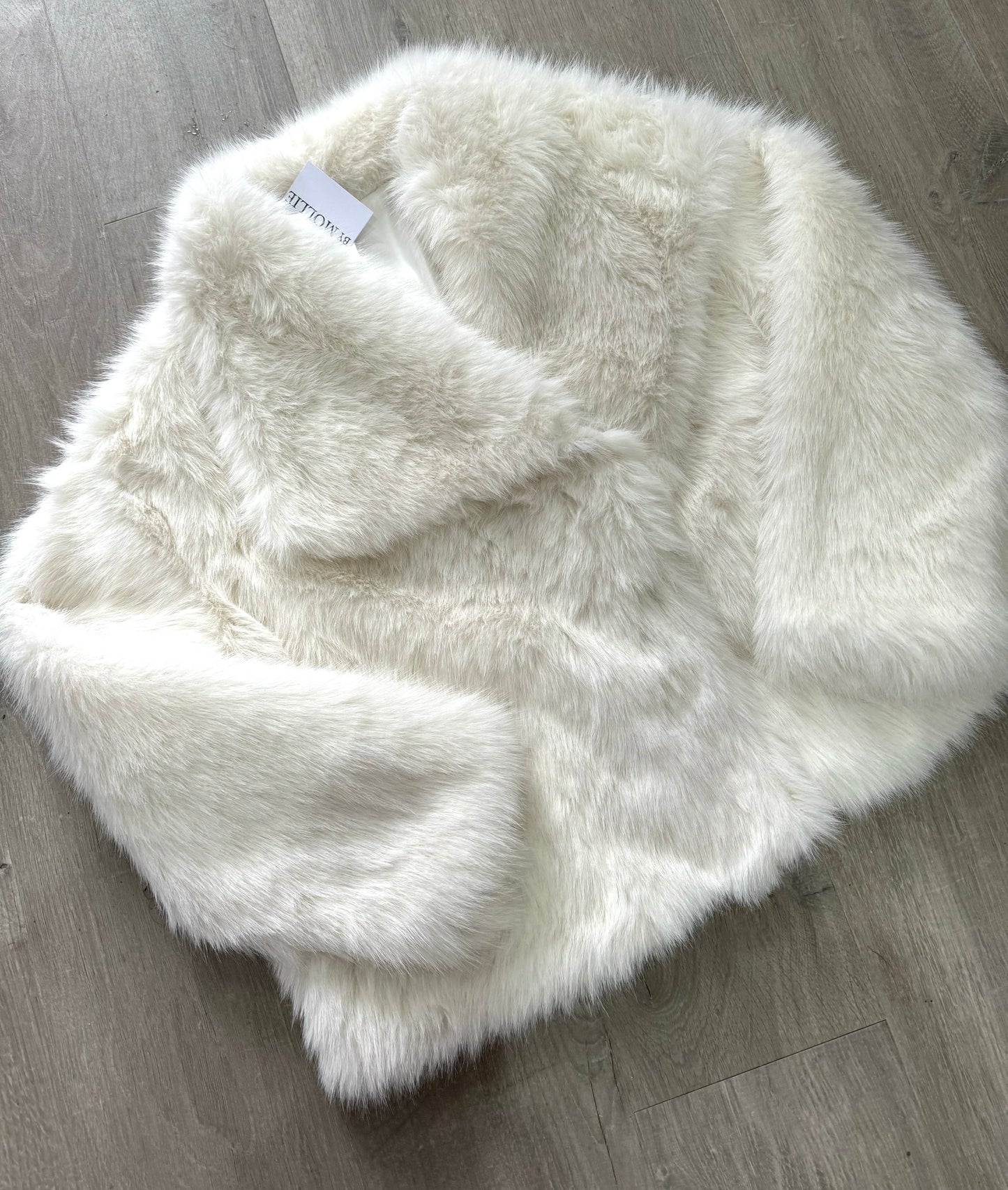 WHITE FAUX FUR COAT