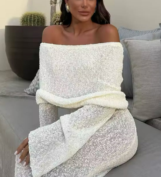 KNIT BARDOT MAXI DRESS