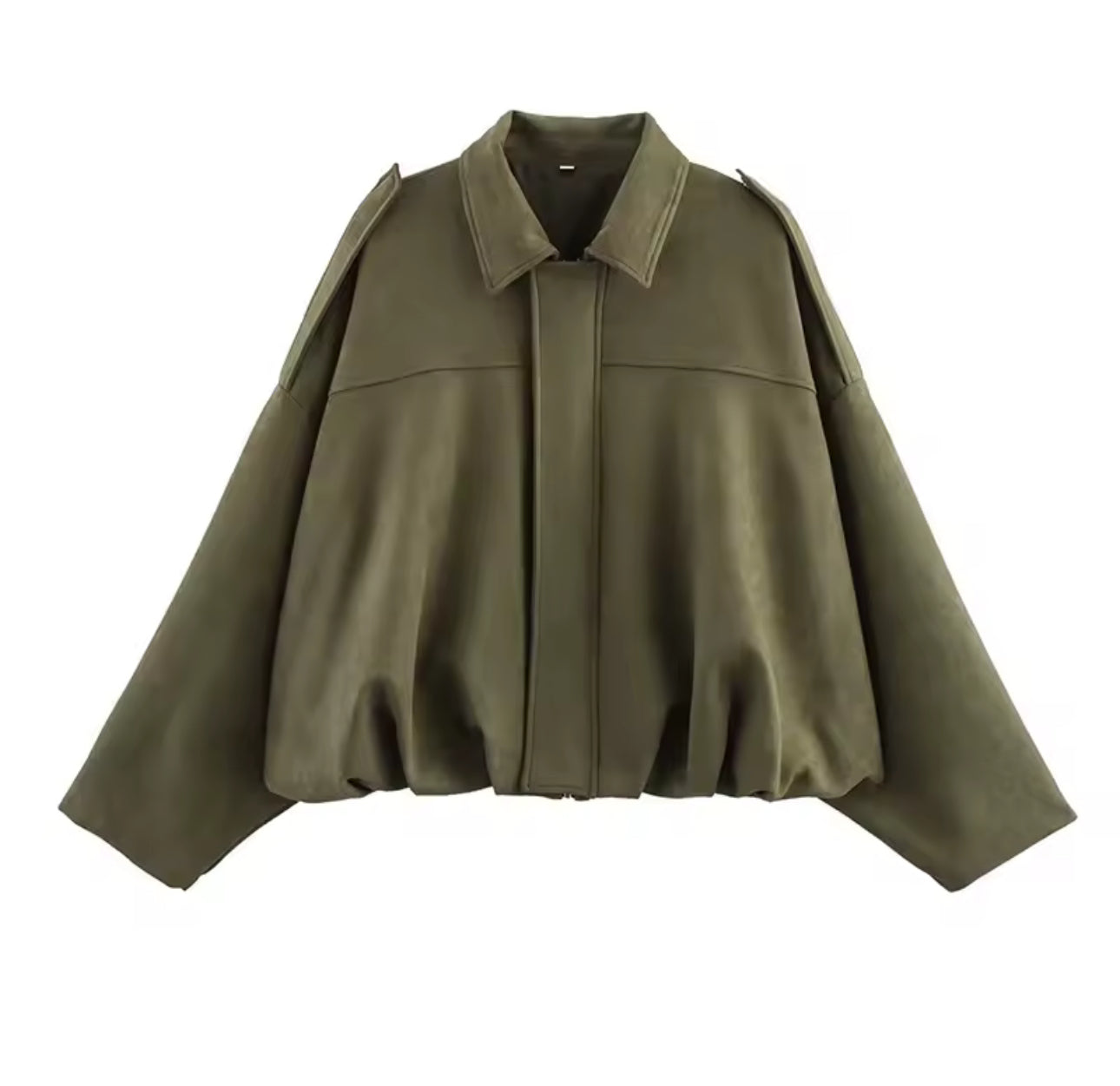KHAKI VEGAN SUEDE JACKET AND SHORTS CO-ORD