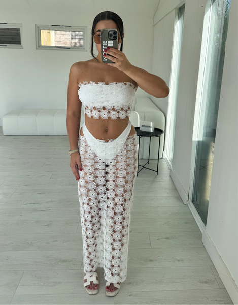 LACE BANDEAU AND MAXI SKIRT CO-ORD
