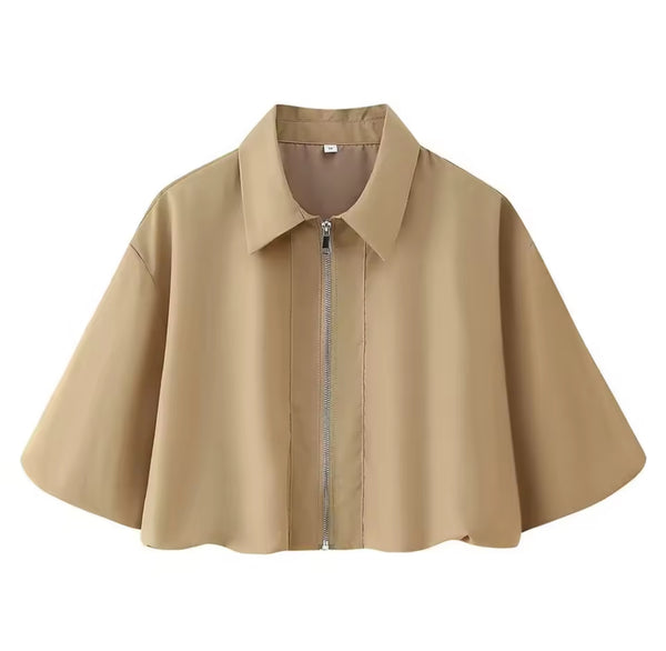 BEIGE COLLARED SHIRT AND MAXI SKIRT CO-ORD