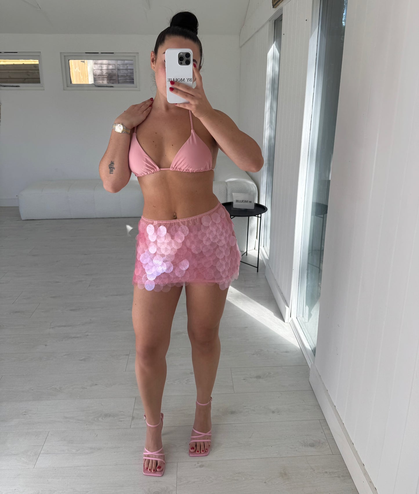 PINK DISC MINI SKIRT