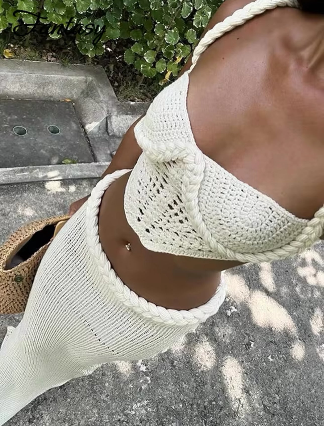 CREAM CROCHET BRALET CORSET AND MAXI SKIRT CO-ORD