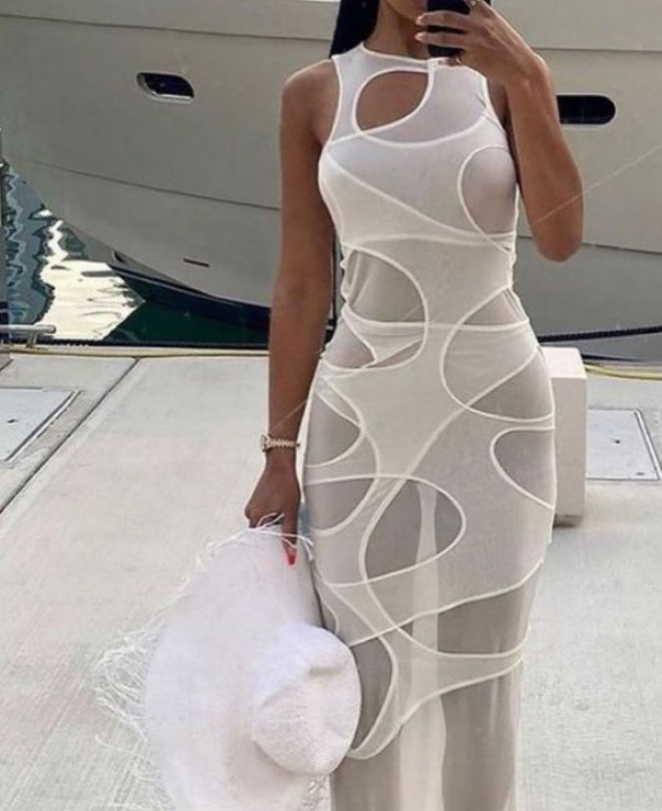MULTILAYER MESH MIDAXI DRESS