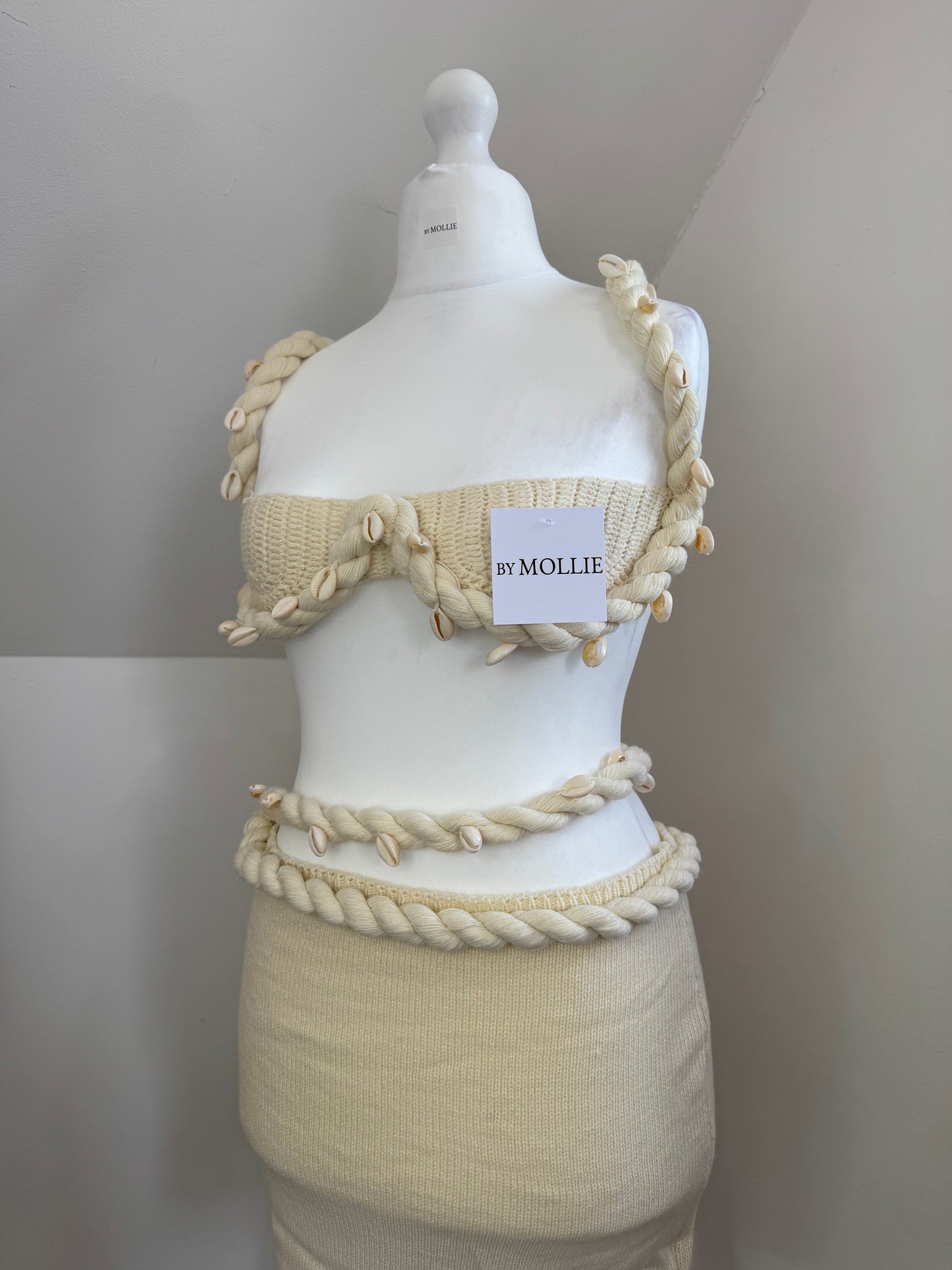 CROCHET SHELL BRALET AND SKIRT CO-ORD