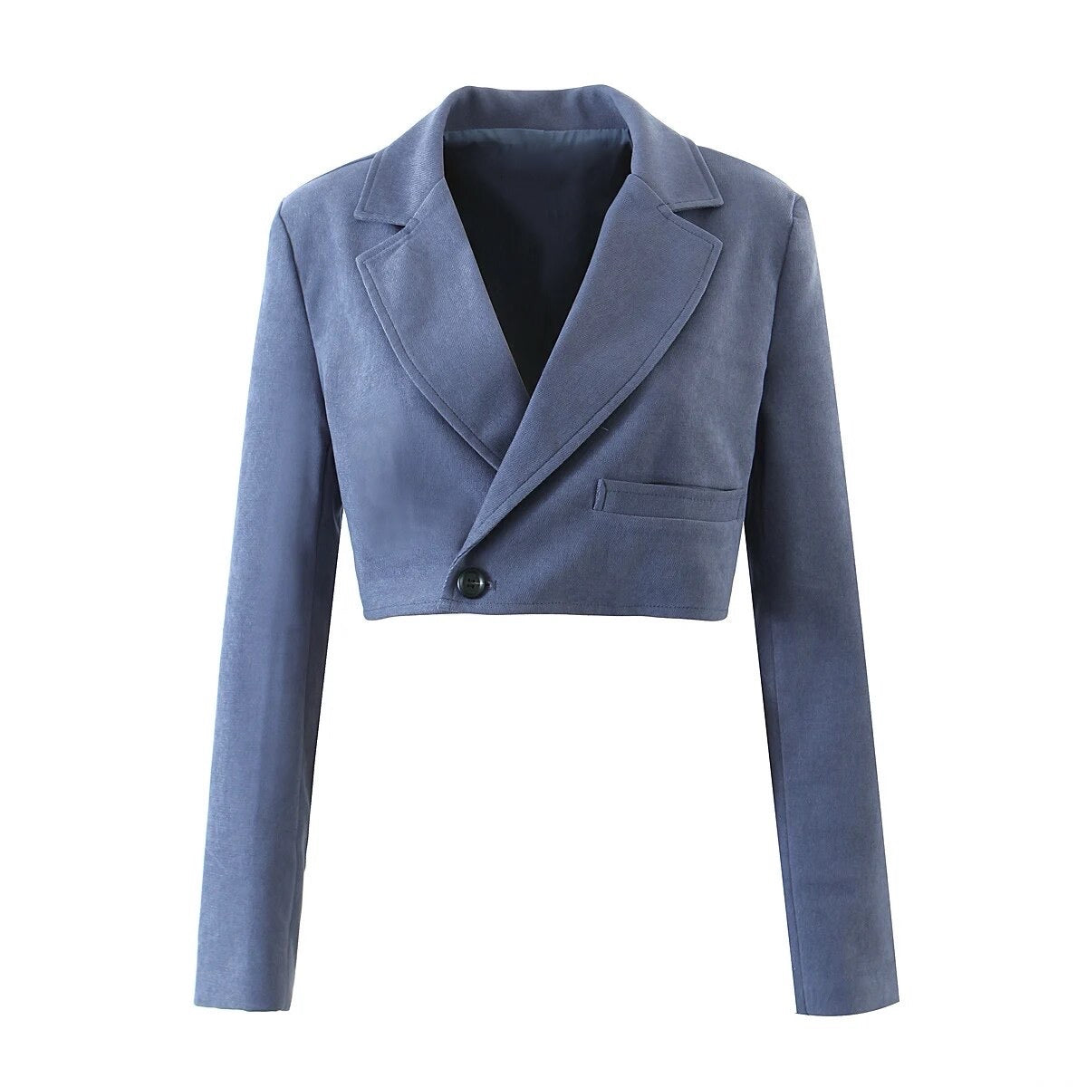 BLUE CROP BLAZER AND MINI SKIRT CO-ORD