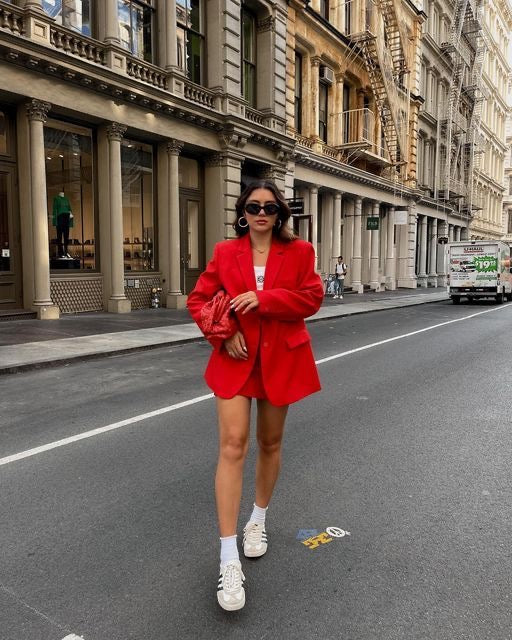 RED BLAZER AND MINI SKIRT CO-ORD