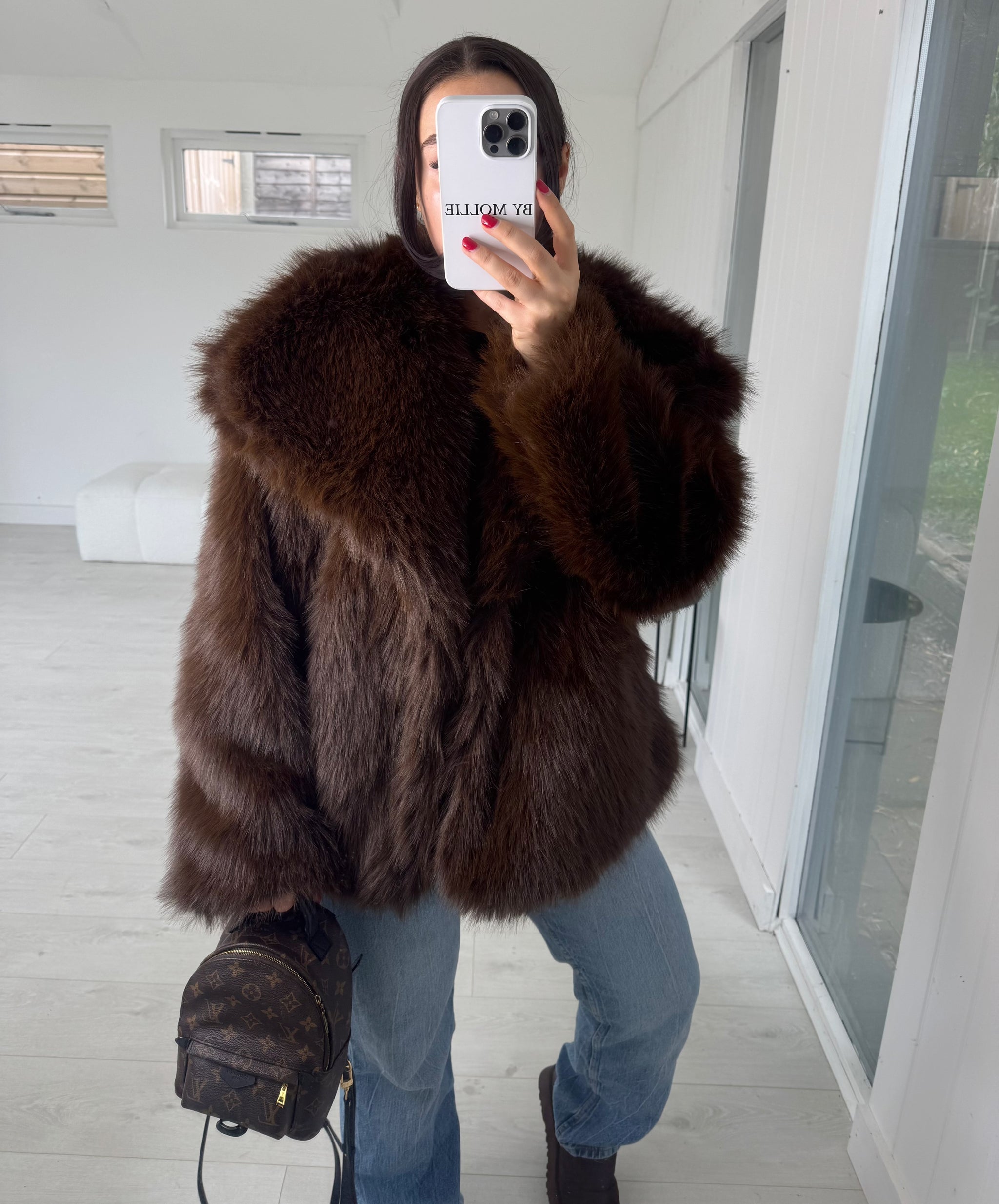 CHOCOLATE BROWN FAUX FUR COAT – bymollie