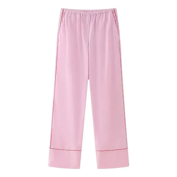 PINK AND RED POPLIN SHIRT AND TROUSER CO-ORD