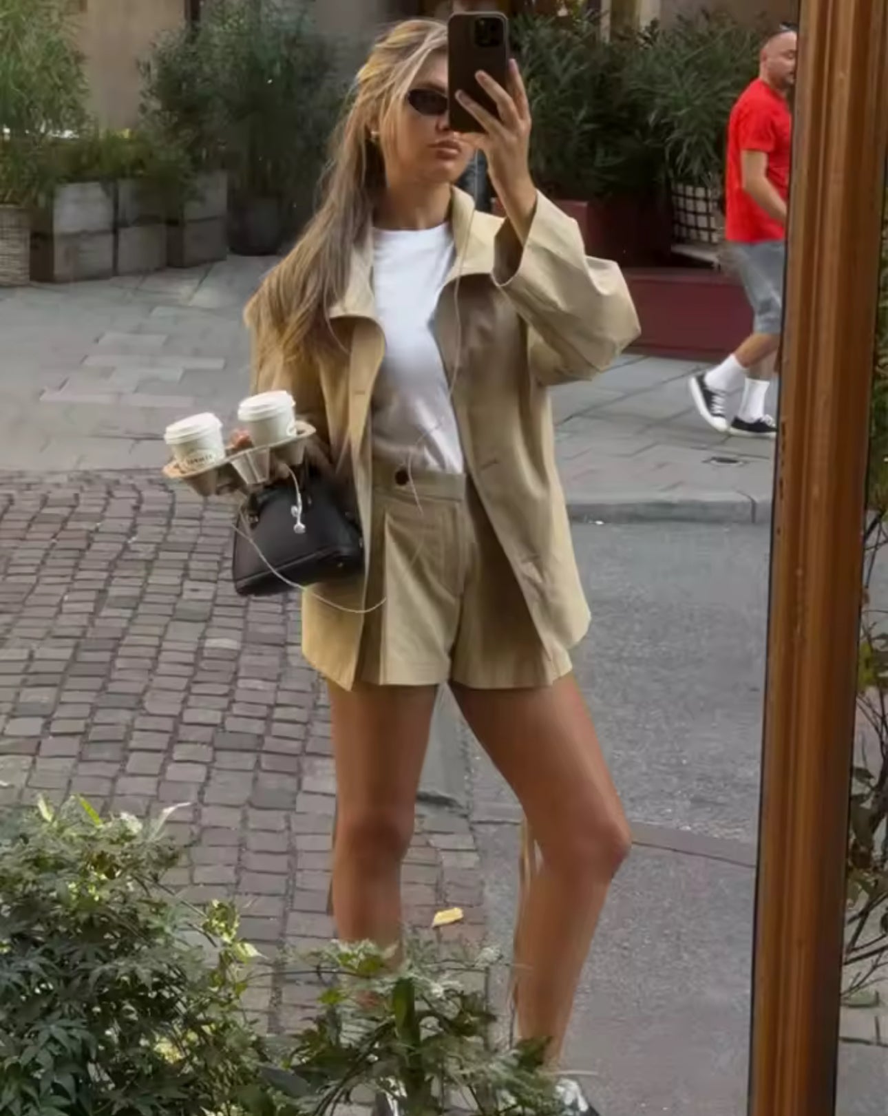 TIE WAIST TRENCH COAT AND SHORTS CO-ORD