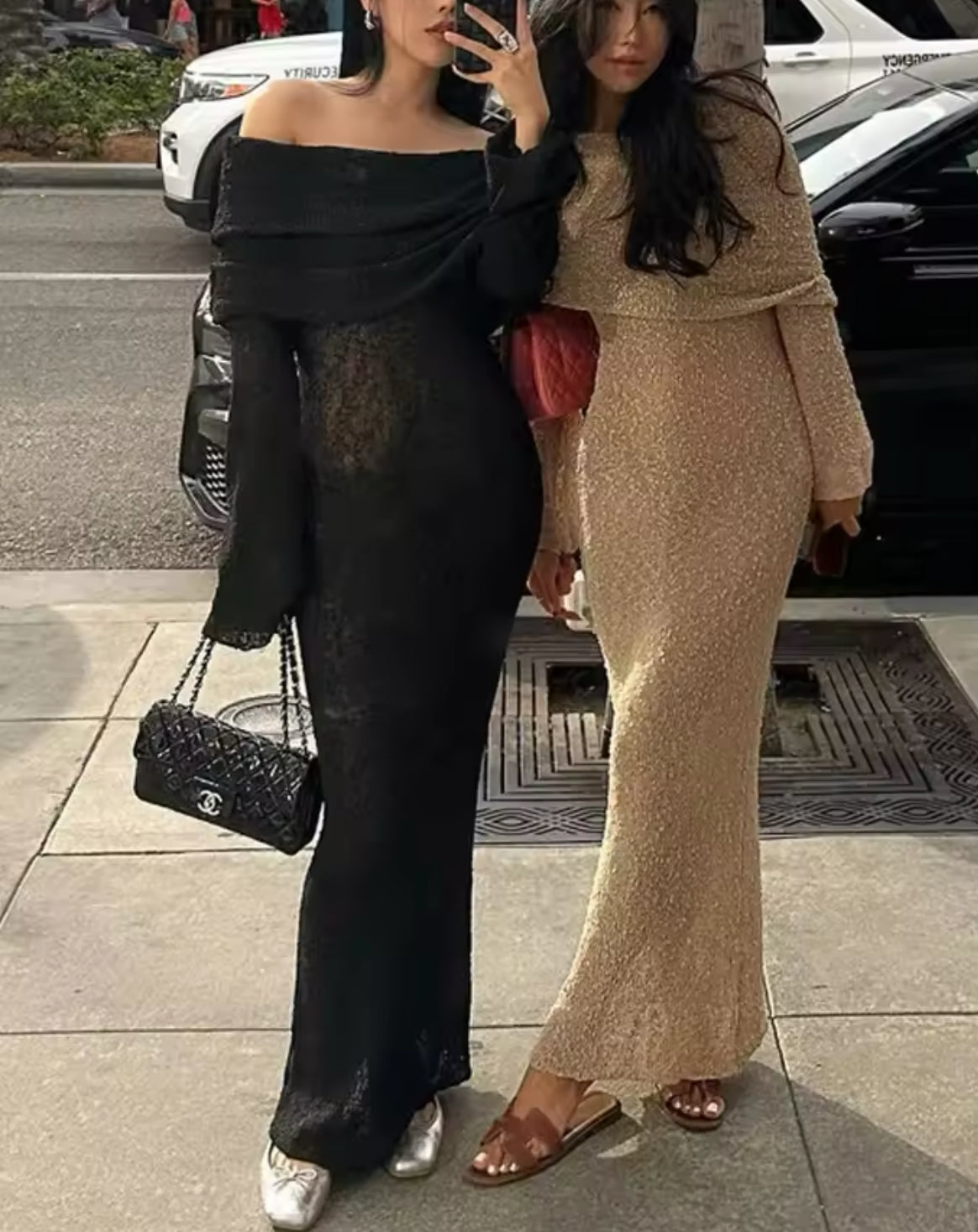 KNIT BARDOT MAXI DRESS