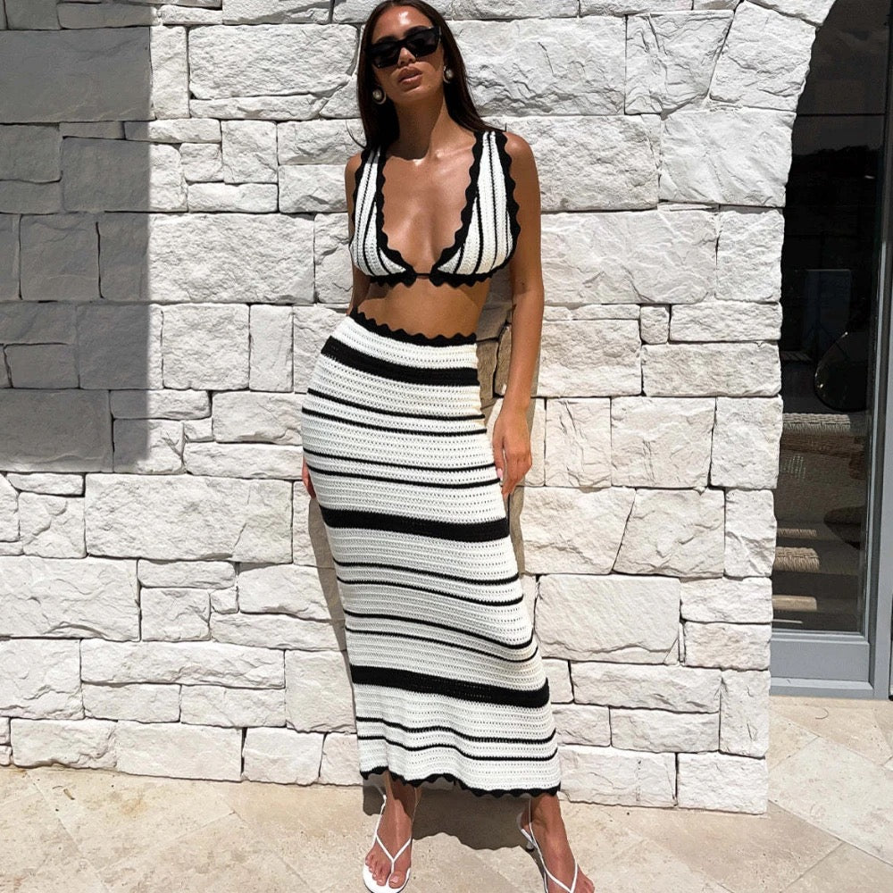 KNIT BRALET AND MAXI SKIRT CO-ORD