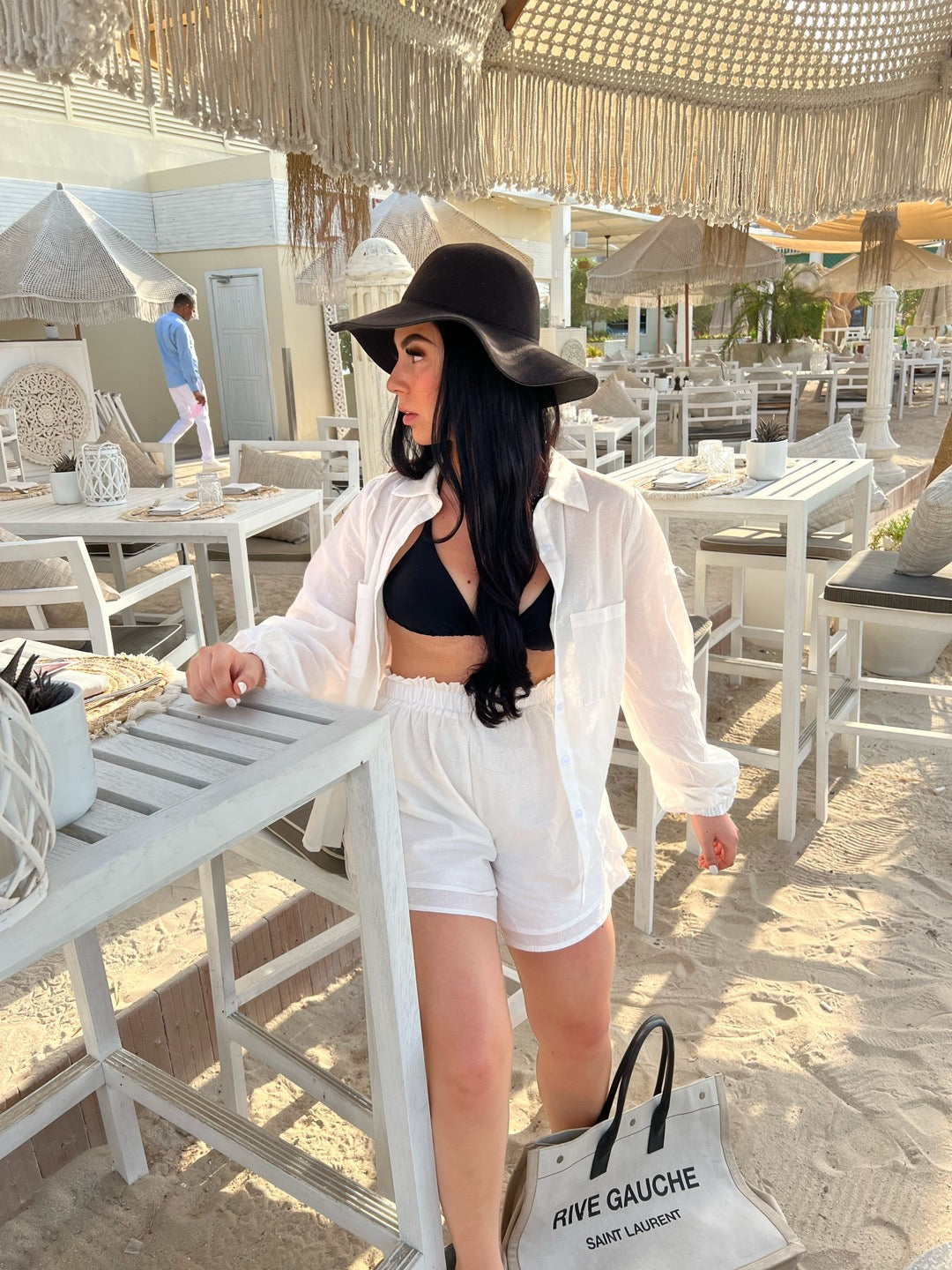 WHITE SHEER SHIRT AND LAYERED FLARE SHORTS CO-ORD