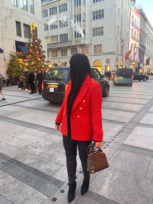 RED TWEED BLAZER