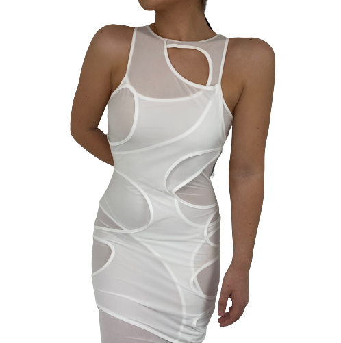 MULTILAYER MESH MIDAXI DRESS