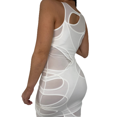 MULTILAYER MESH MIDAXI DRESS