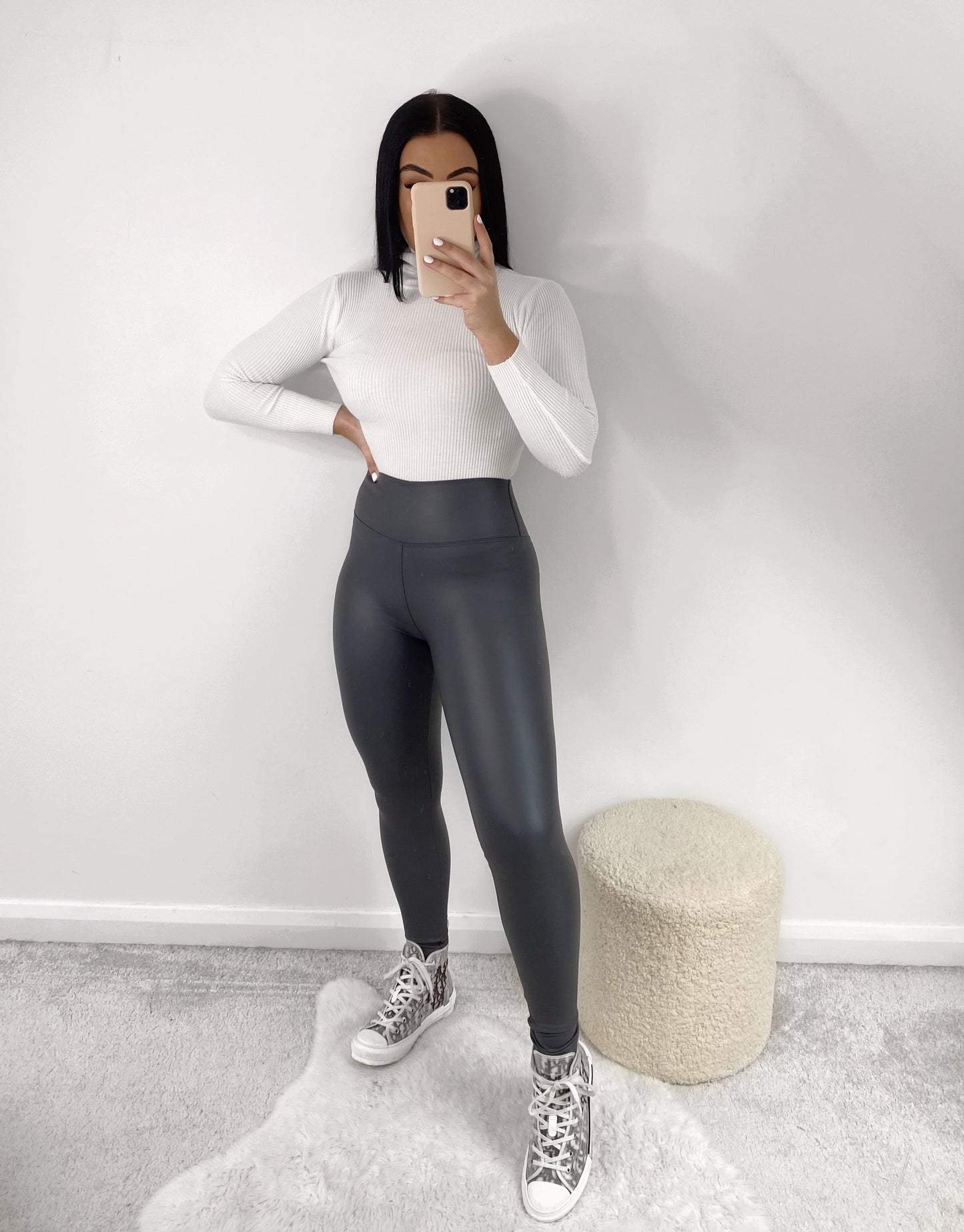 HIGH WAIST WET LOOK LEGGINGS
