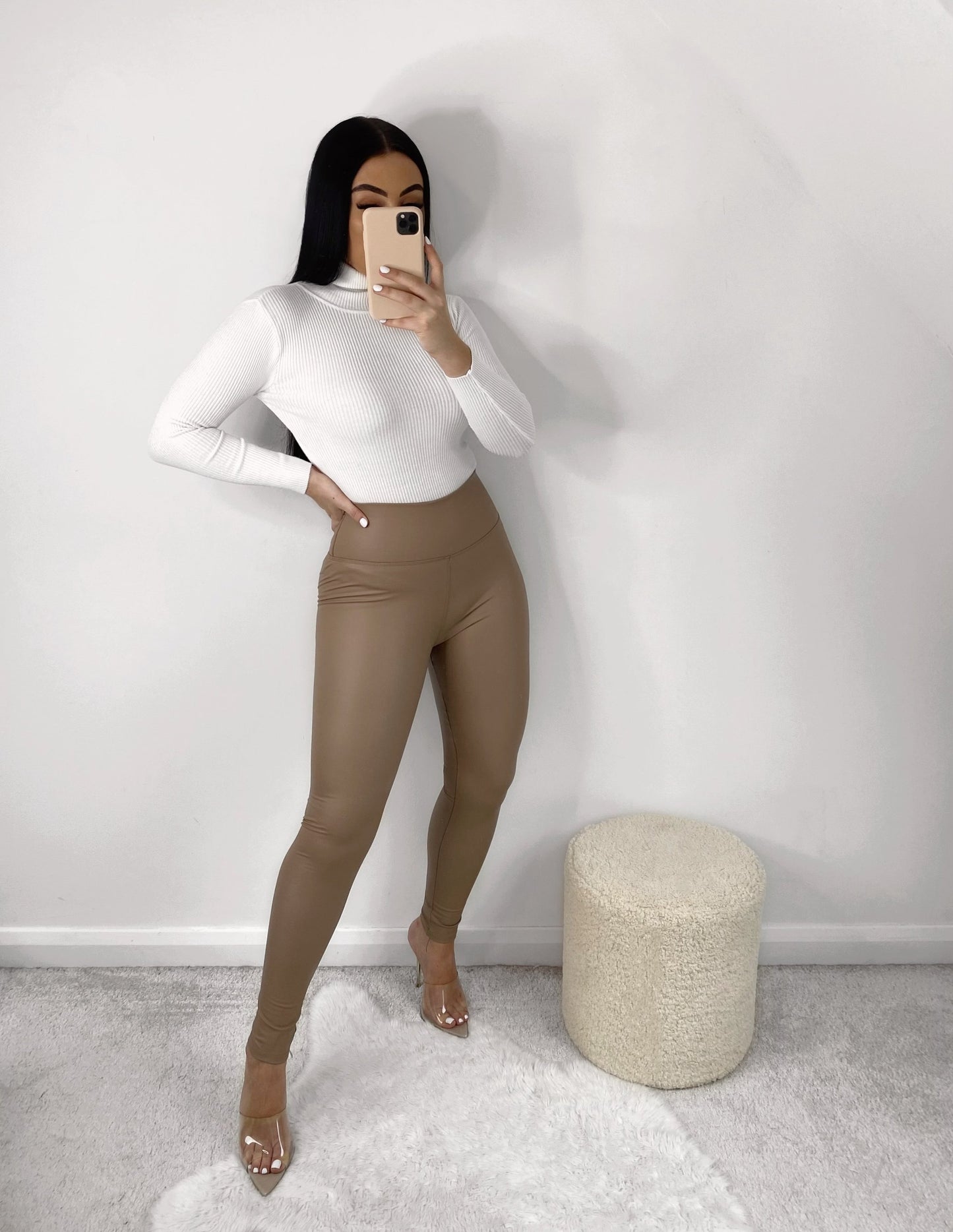 HIGH WAIST WET LOOK LEGGINGS