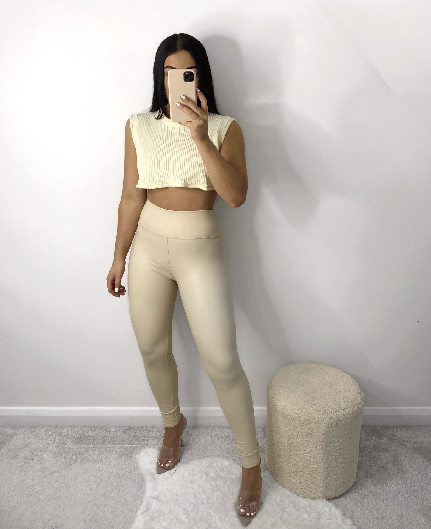 HIGH WAIST WET LOOK LEGGINGS