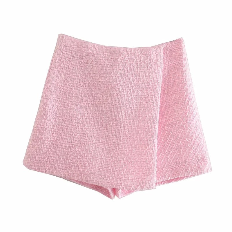 BABY PINK TWEED BLAZER AND SKORT CO-ORD