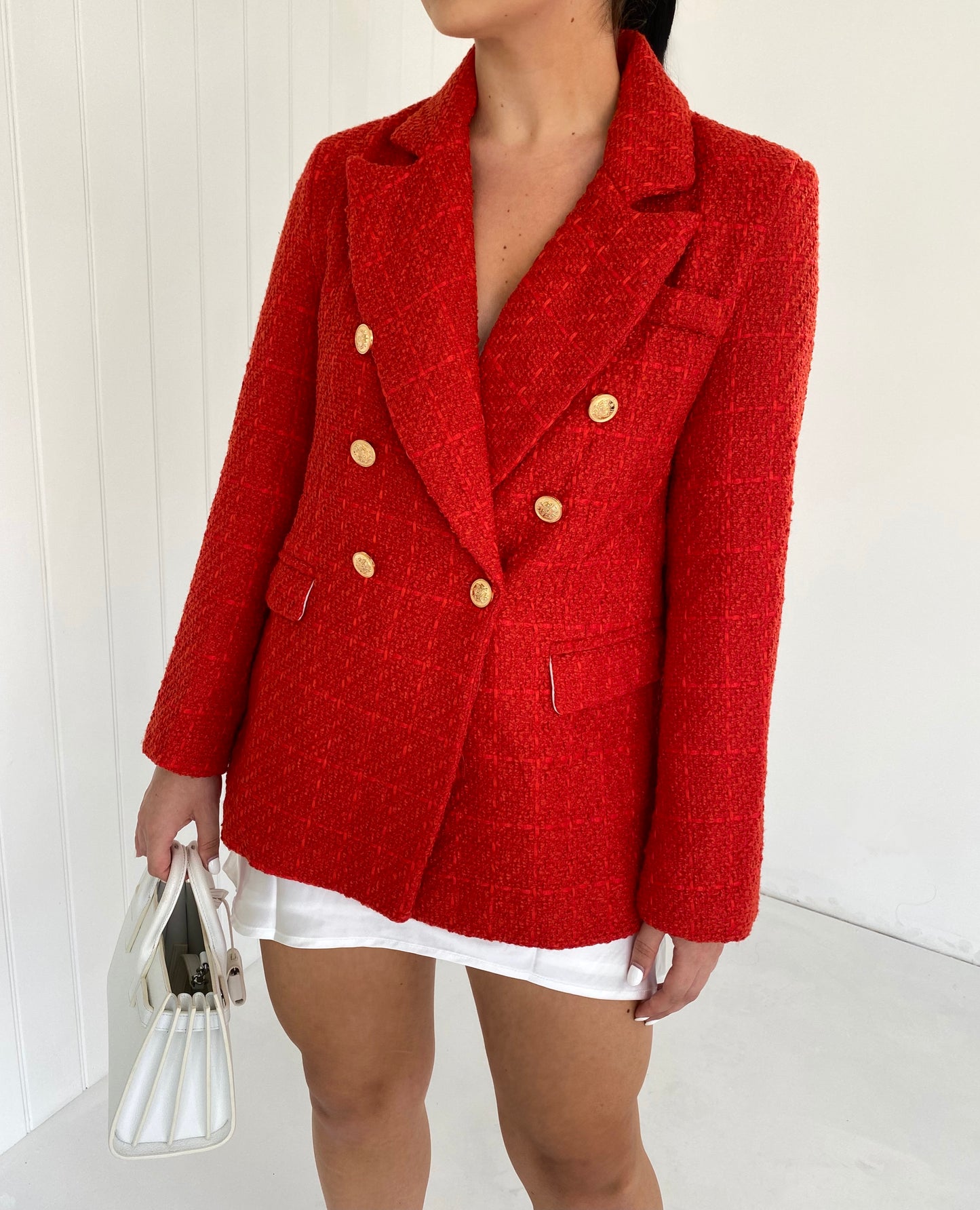 RED TWEED BLAZER