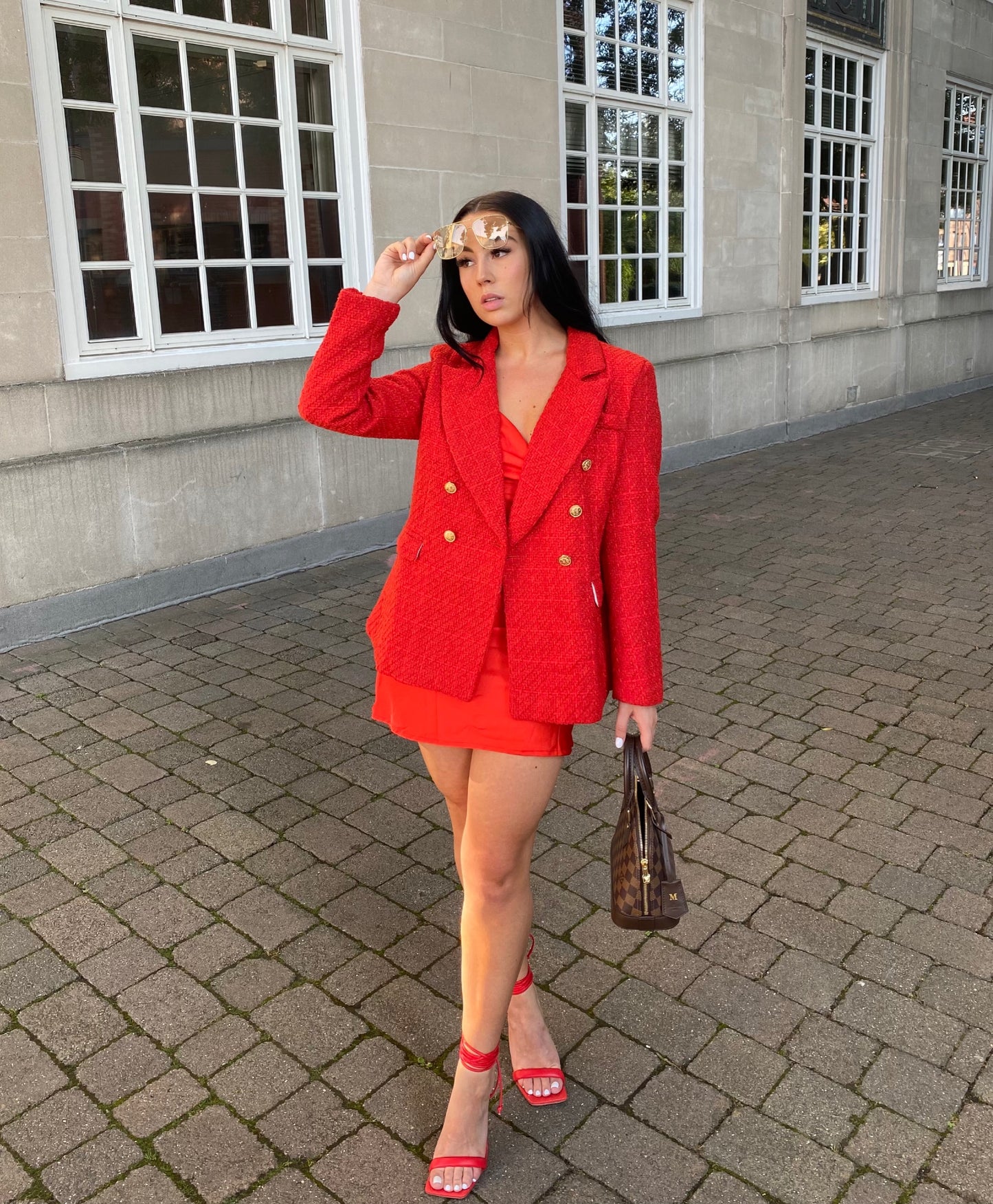 RED TWEED BLAZER