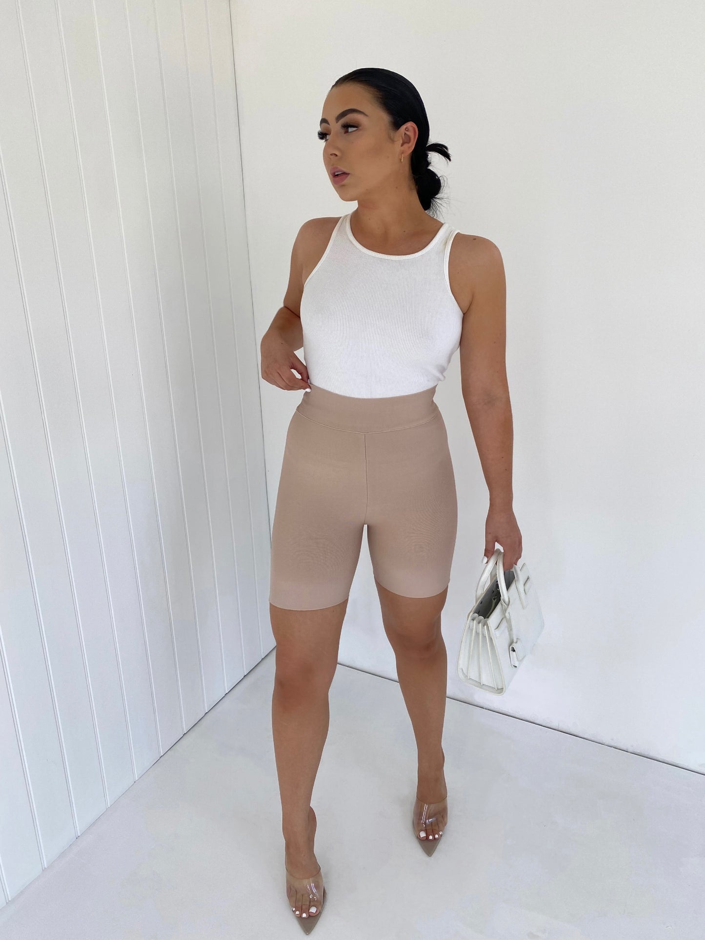 HIGH WAIST BANDAGE CYCLING SHORTS