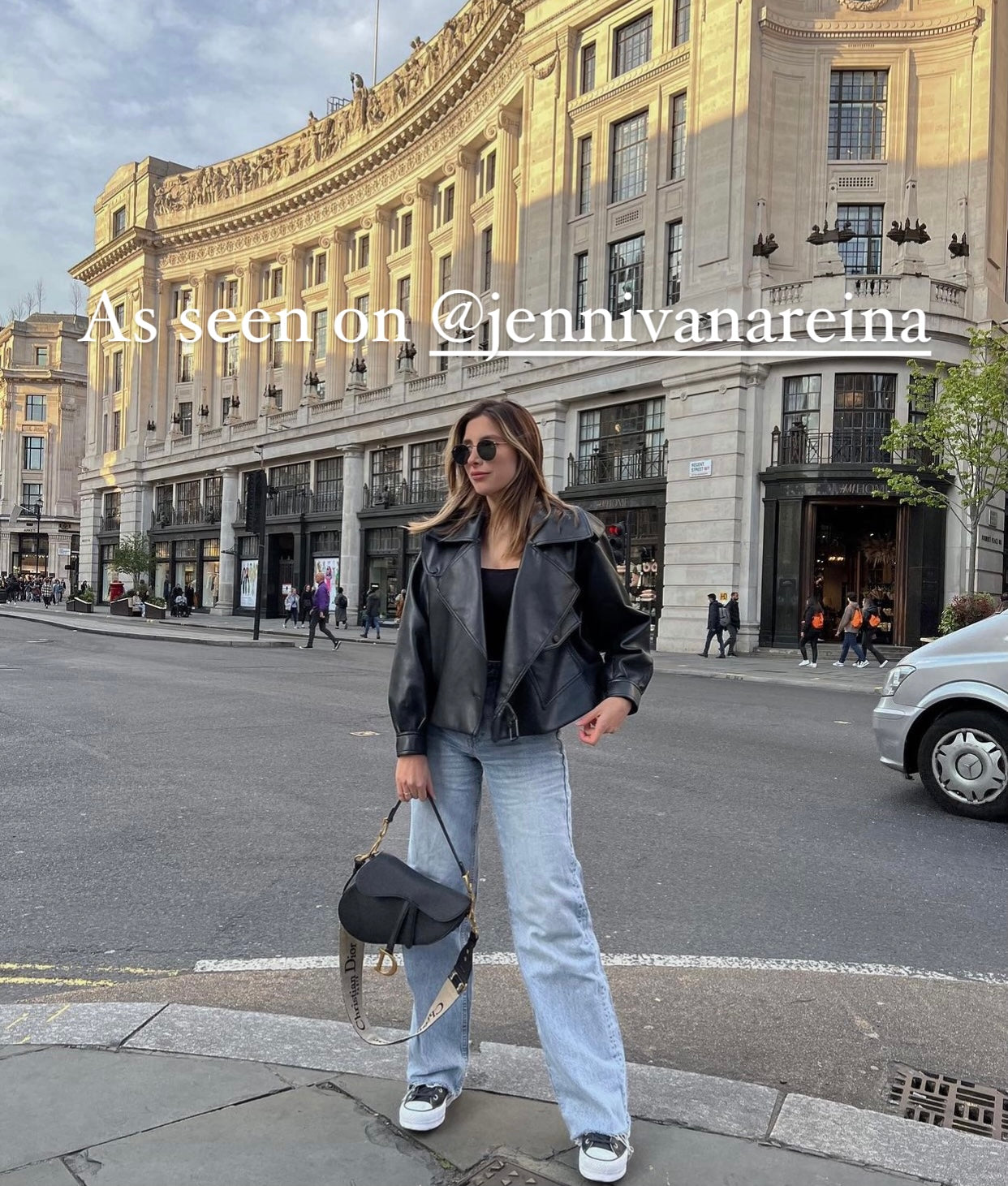 BLACK OVERSIZED VEGAN LEATHER JACKET