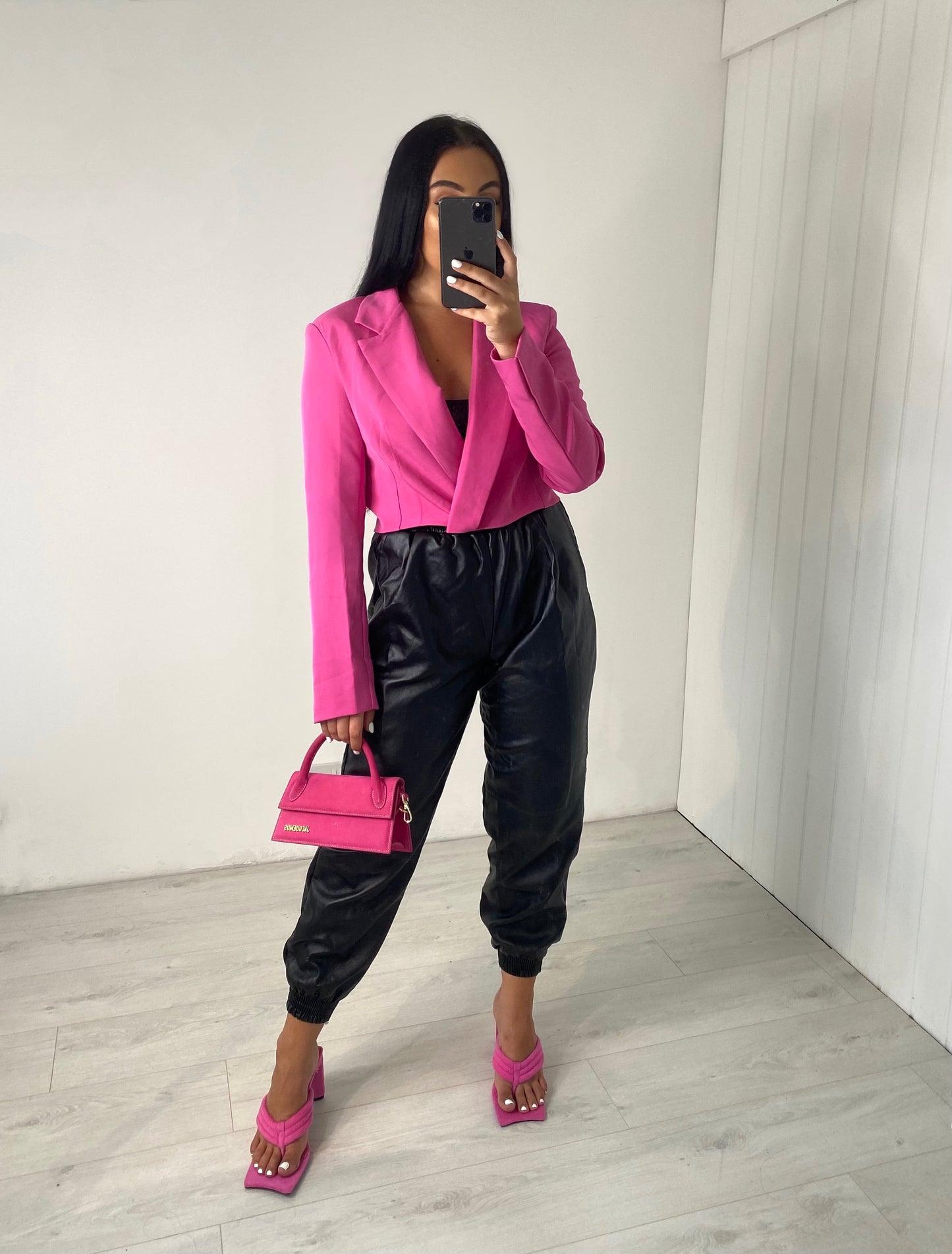 HOT PINK CROP BLAZER