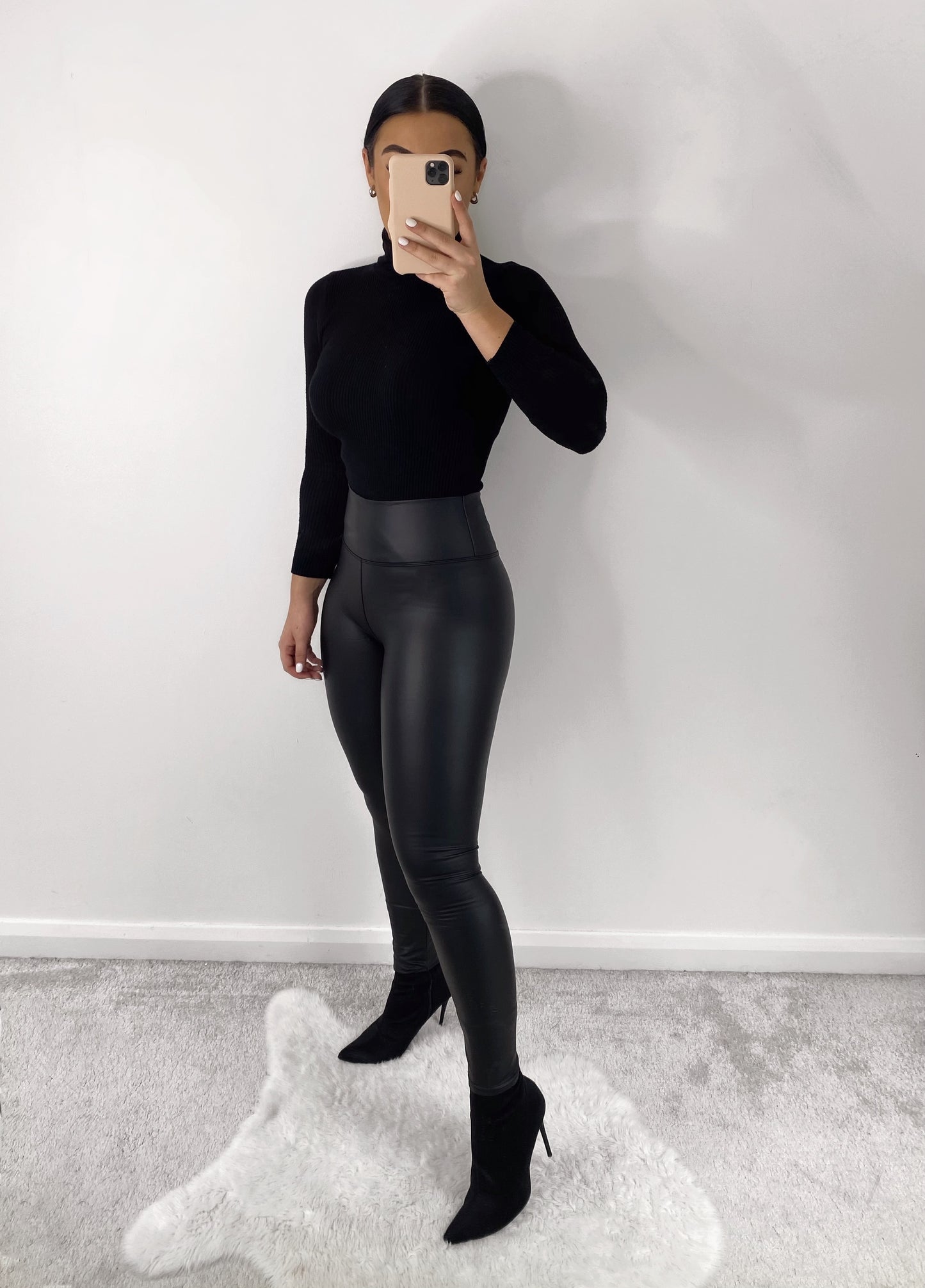 HIGH WAIST WET LOOK LEGGINGS