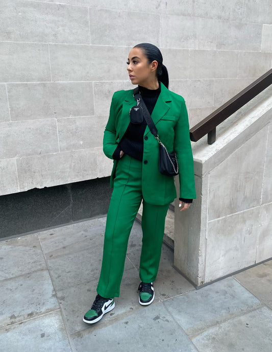 DARK GREEN BLAZER AND CIGARETTE TROUSER CO-ORD
