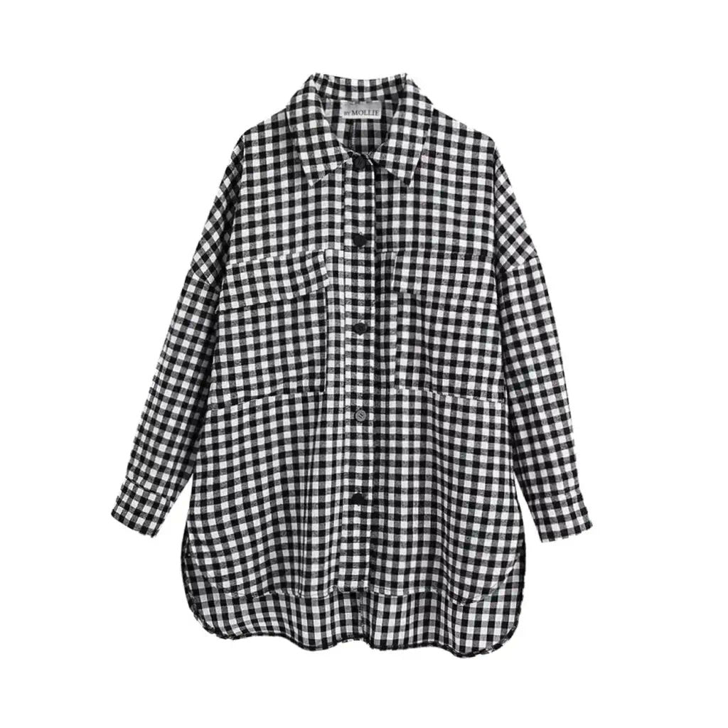 GINGHAM CHECK OVERSIZED SHIRT