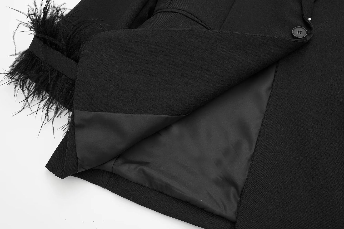 FEATHER CUFF OVERSIZED BLAZER