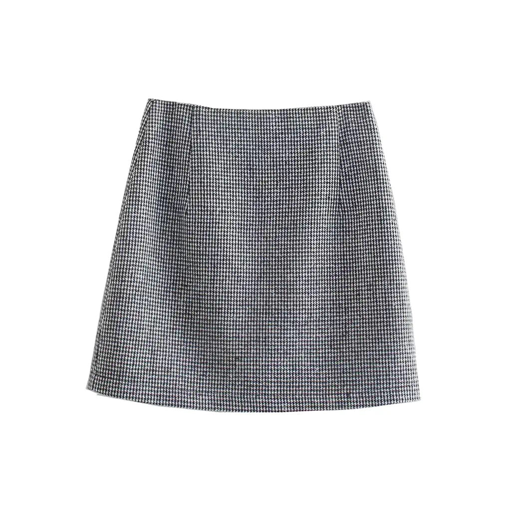MONOCHROME GINGHAM BLAZER AND MINI SKIRT CO-ORD