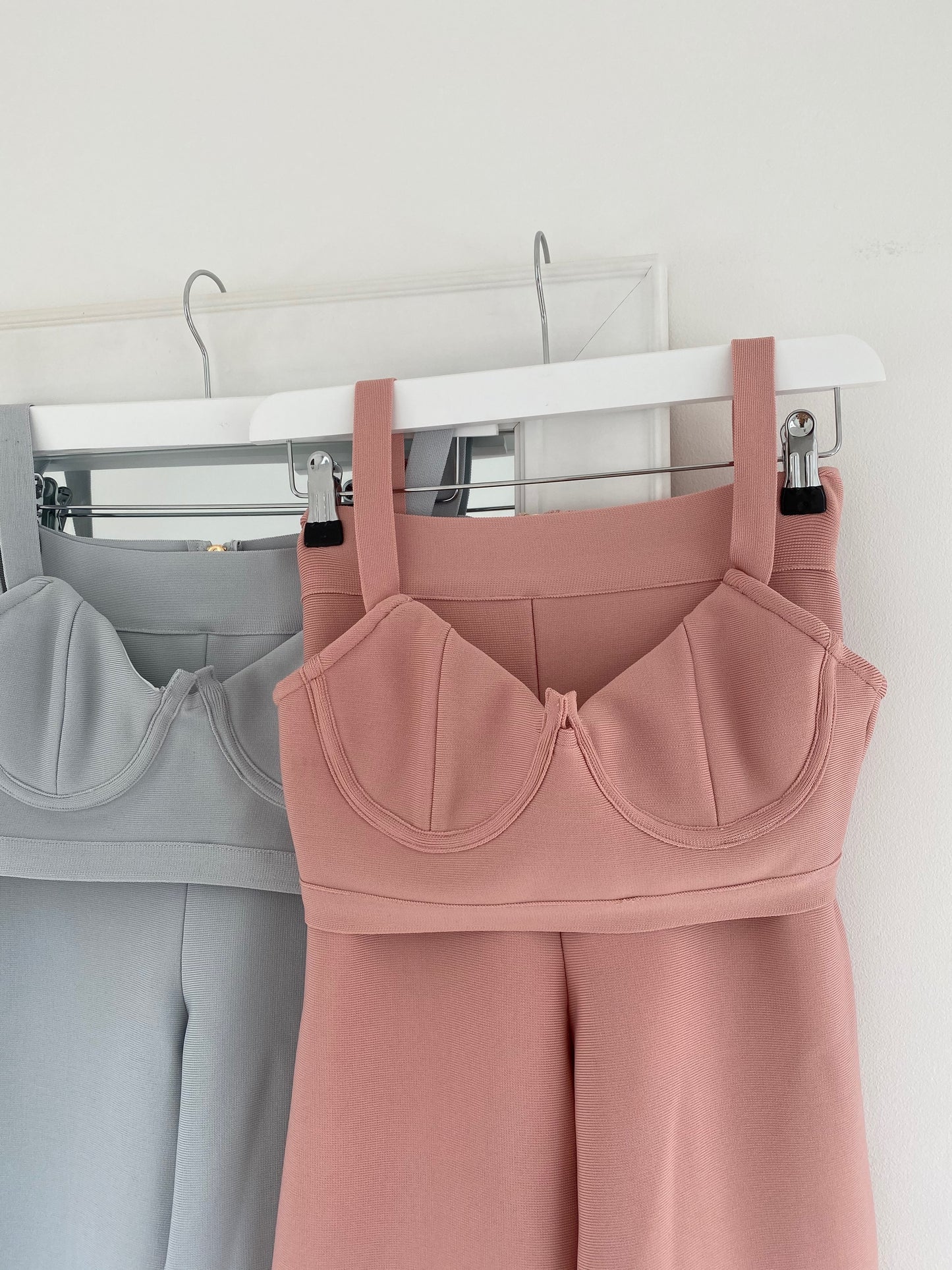 BABY BLUE BANDAGE BRALET AND FLARE TROUSER CO-ORD