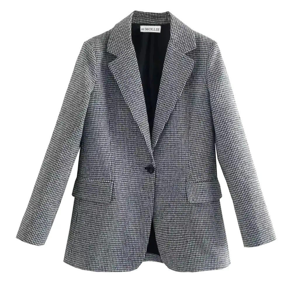 MONOCHROME GINGHAM BLAZER AND MINI SKIRT CO-ORD
