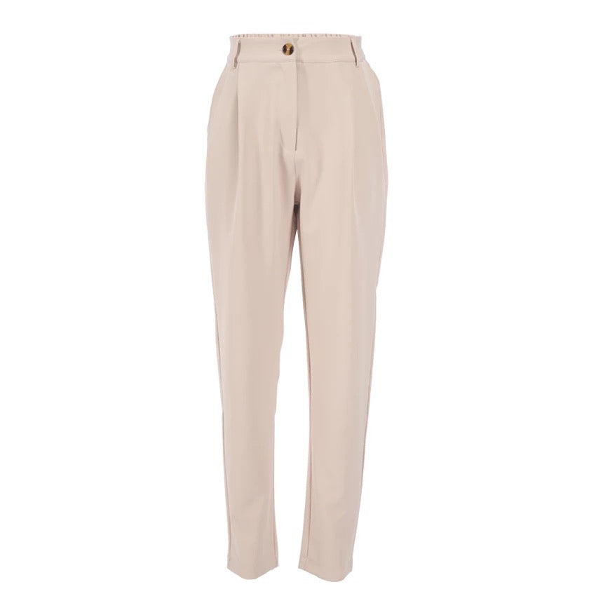 LIGHT BEIGE BLOUSE AND TROUSER SUIT CO-ORD