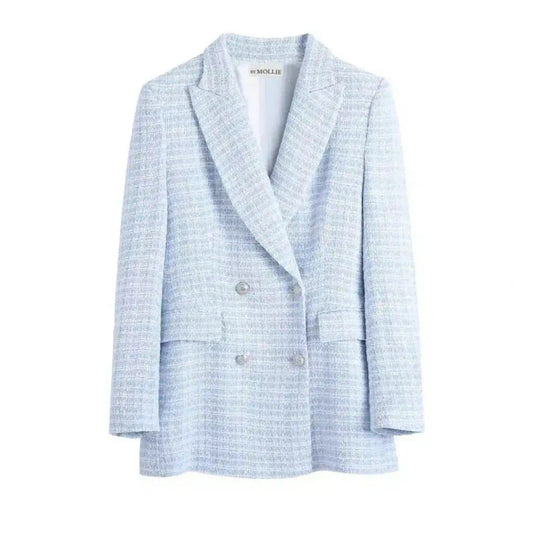 BABY BLUE TWEED BLAZER