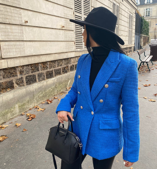 ROYAL BLUE TWEED BLAZER