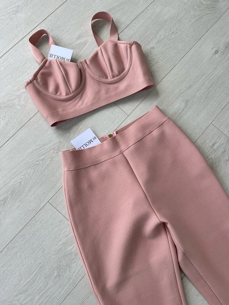 BLUSH NUDE BRALET AND FLARE TROUSER CO-ORD