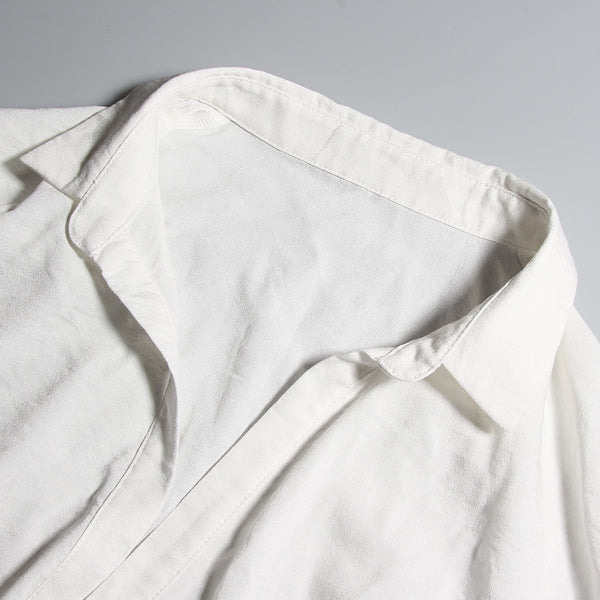 WHITE WRAP SHIRT DRESS