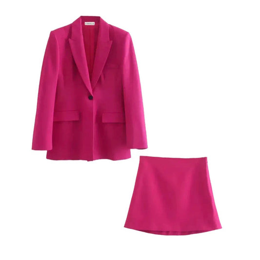 PINK BLAZER AND MINI SKIRT CO-ORD