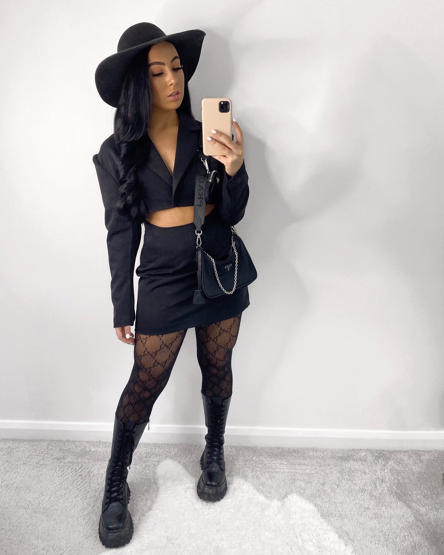 BLACK CUT OUT BLAZER DRESS