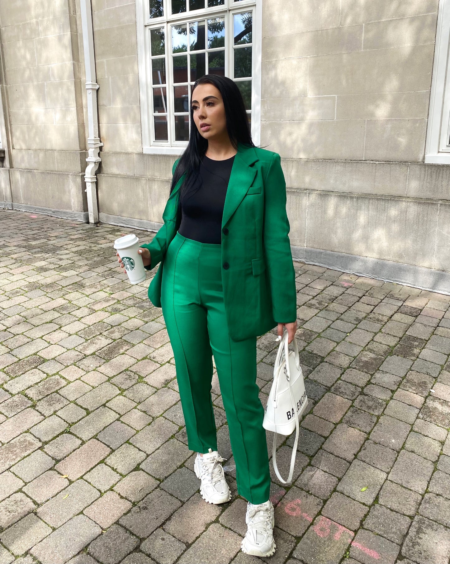DARK GREEN BLAZER AND CIGARETTE TROUSER CO-ORD